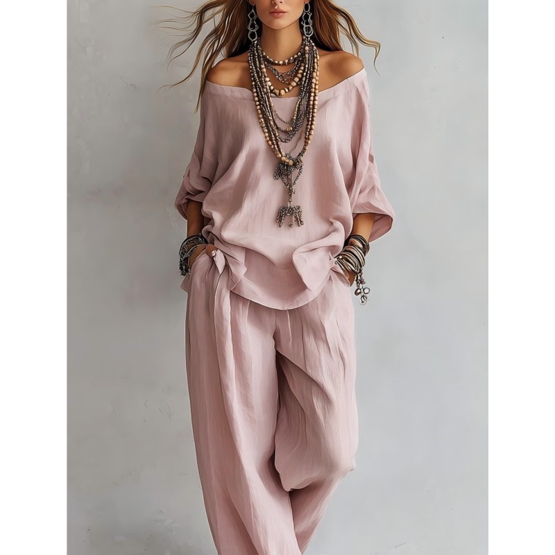 Nouvel ensemble décontracté d' - Linen Pant Wide avis et prix