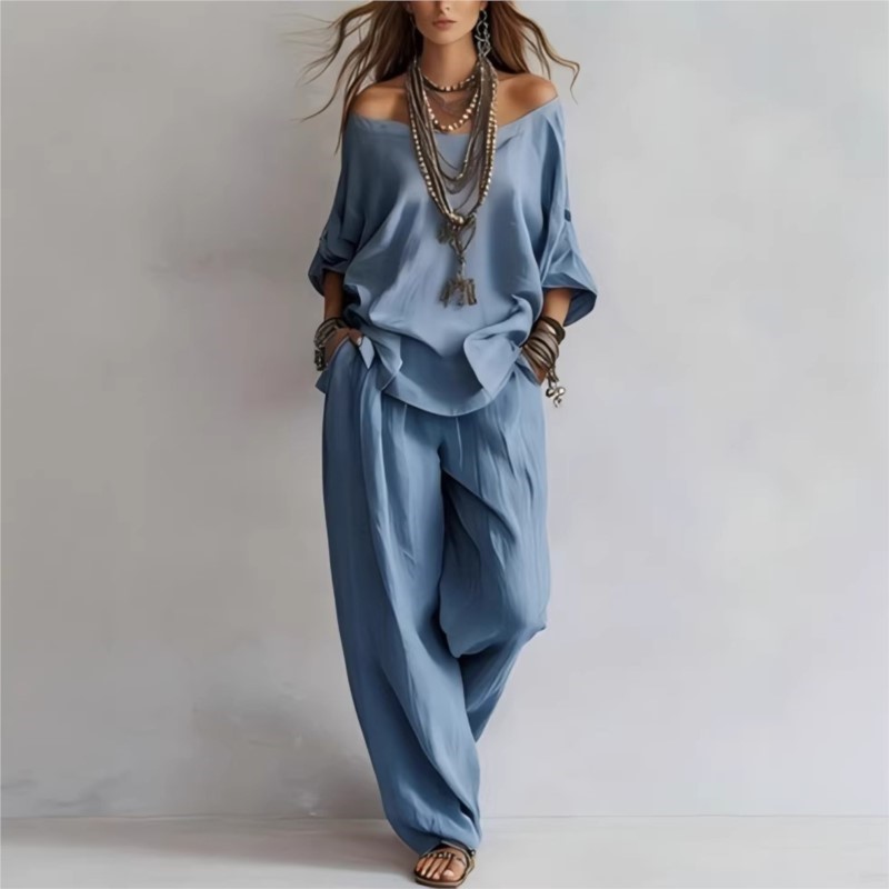 Nouvel ensemble décontracté d' - Linen Pant Wide avis et prix