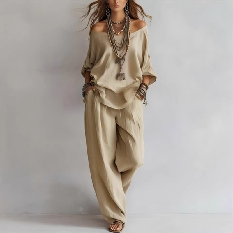 Nouvel ensemble décontracté d' - Linen Pant Wide avis et prix