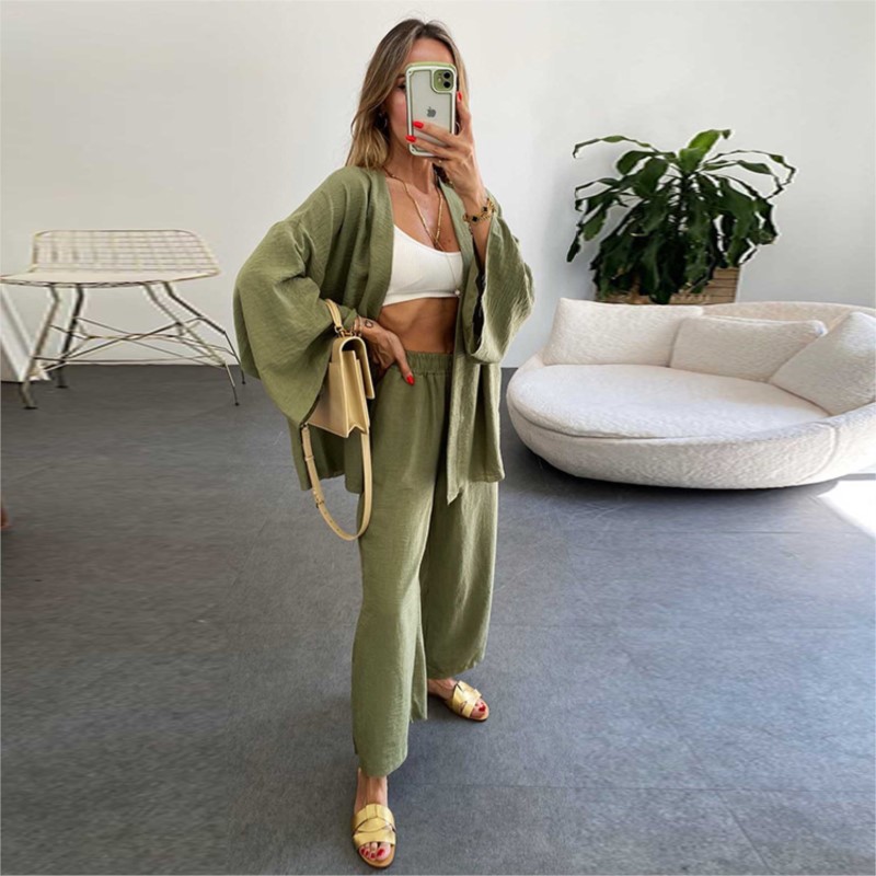 Ensembles de chemisier cardiga - Linen Pant Wide avis et prix