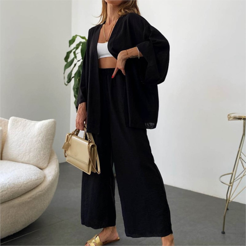 Ensembles de chemisier cardiga - Linen Pant Wide avis et prix