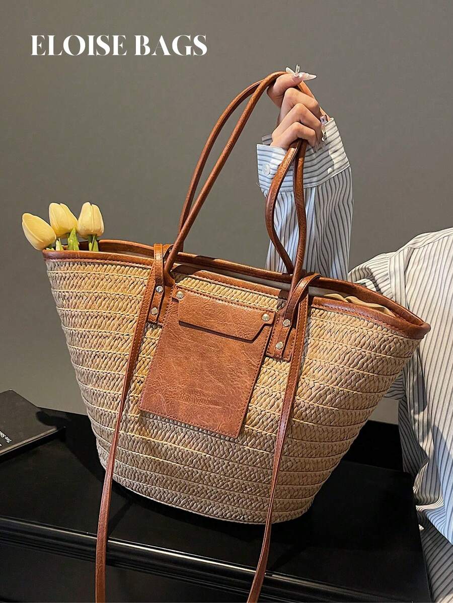 Sac fourre-tout tissé de grand - Tote Bag Beach avis et prix