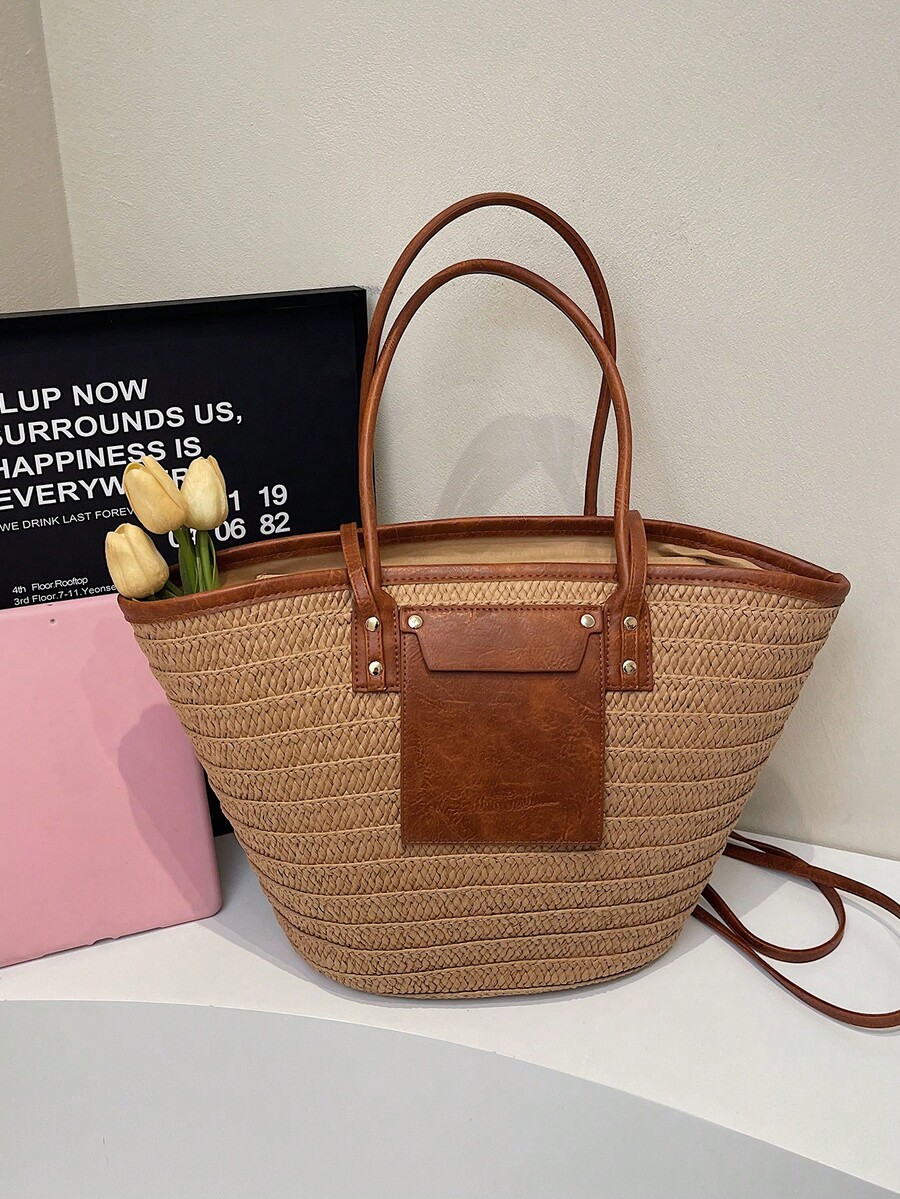 Sac fourre-tout tissé de grand - Tote Bag Beach avis et prix