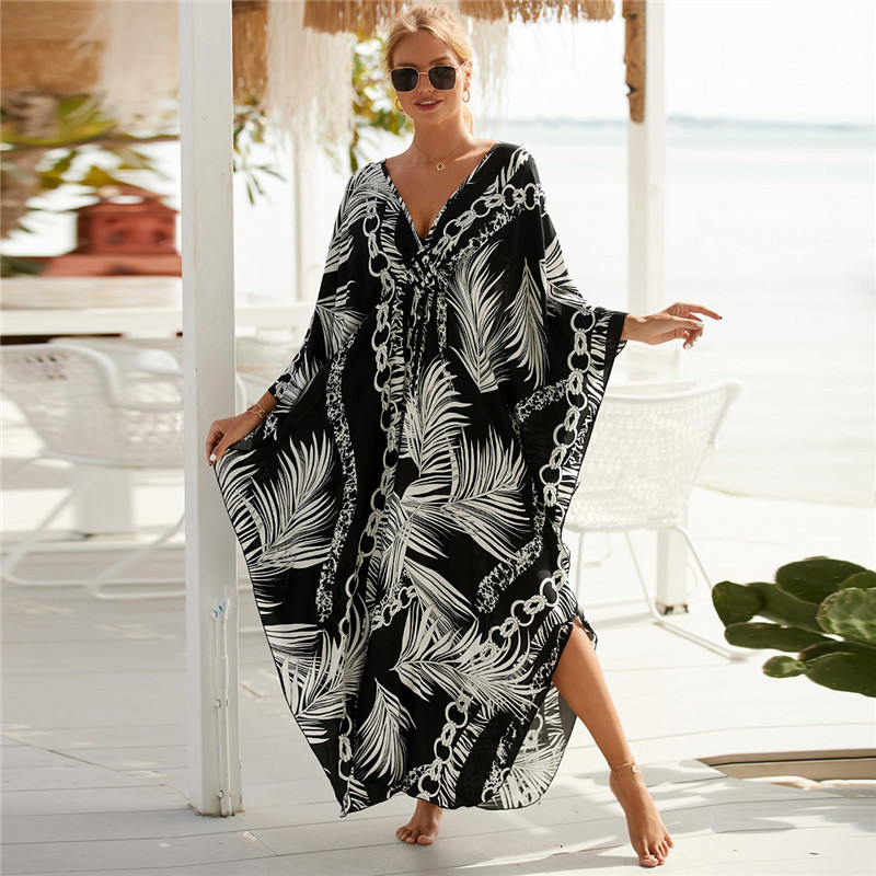 Robe de plage à col en V pour  - Cover Up Kaftan avis et prix
